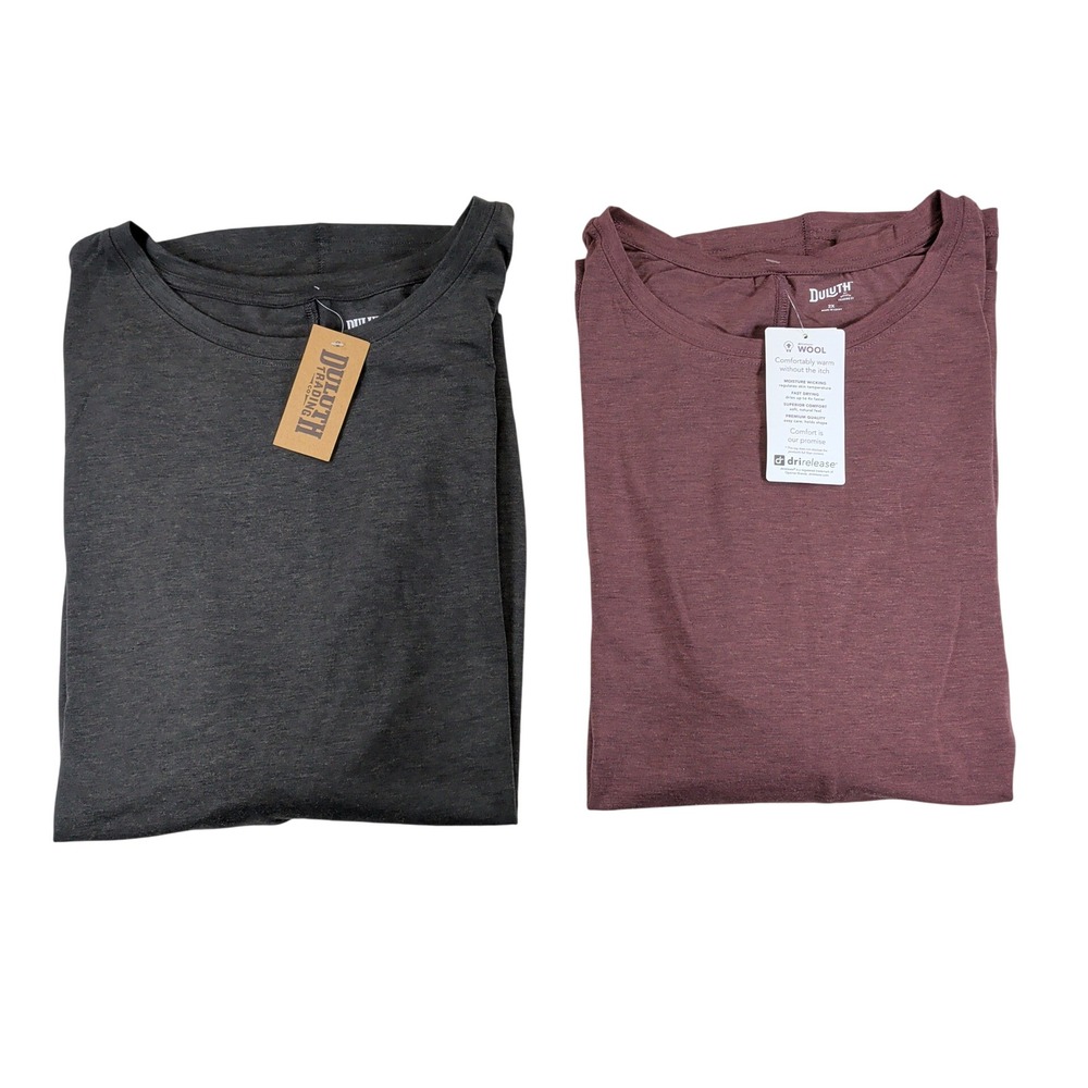 Duluth Trading Co 2PK Dry and Mighty Crew Shirt Wool Blend Plus 2X NWT 73797